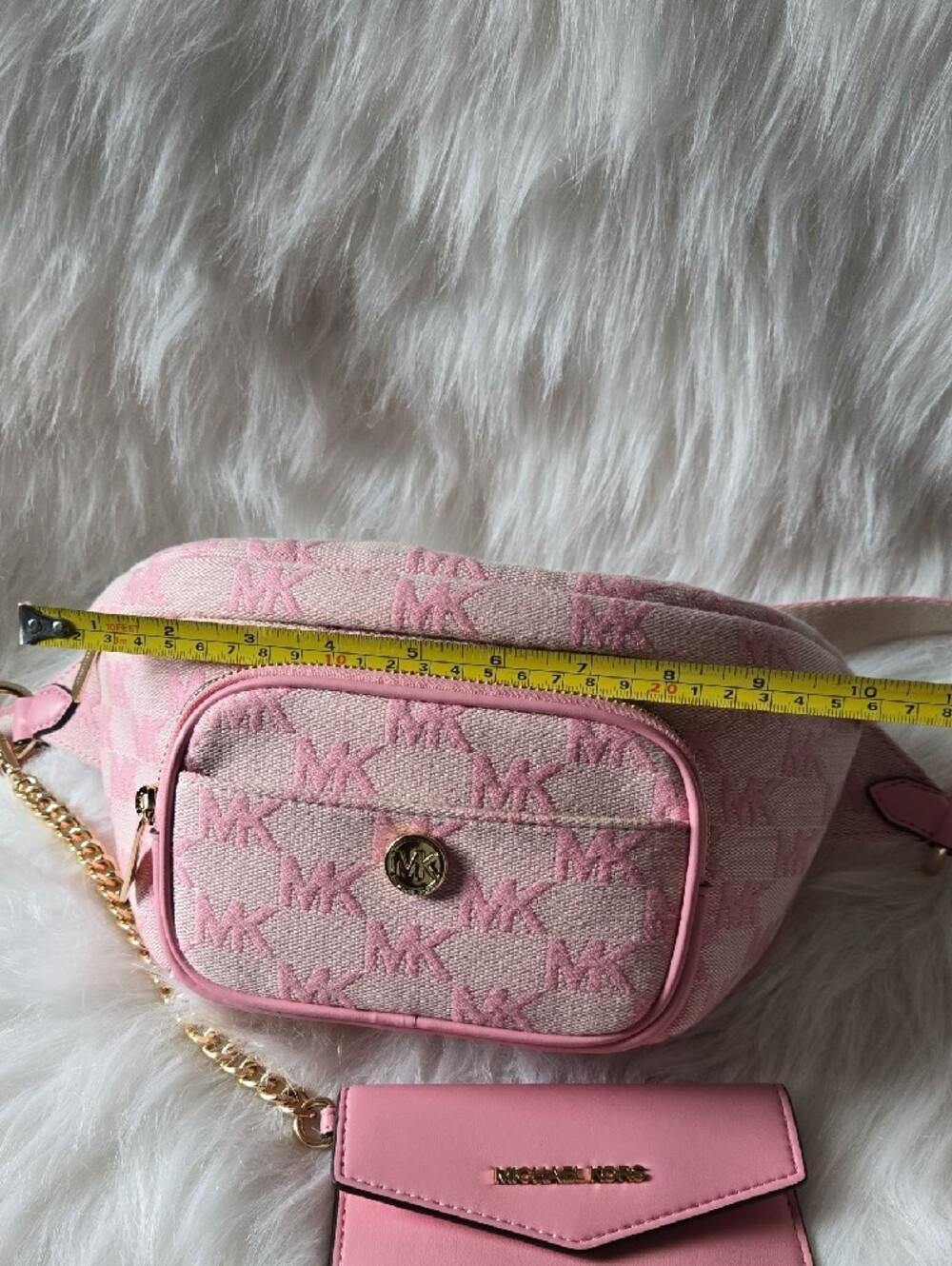 Michael Kors Pink Logo Crossbody Belt Bag with Gold Hardware - Picture 11 of 13